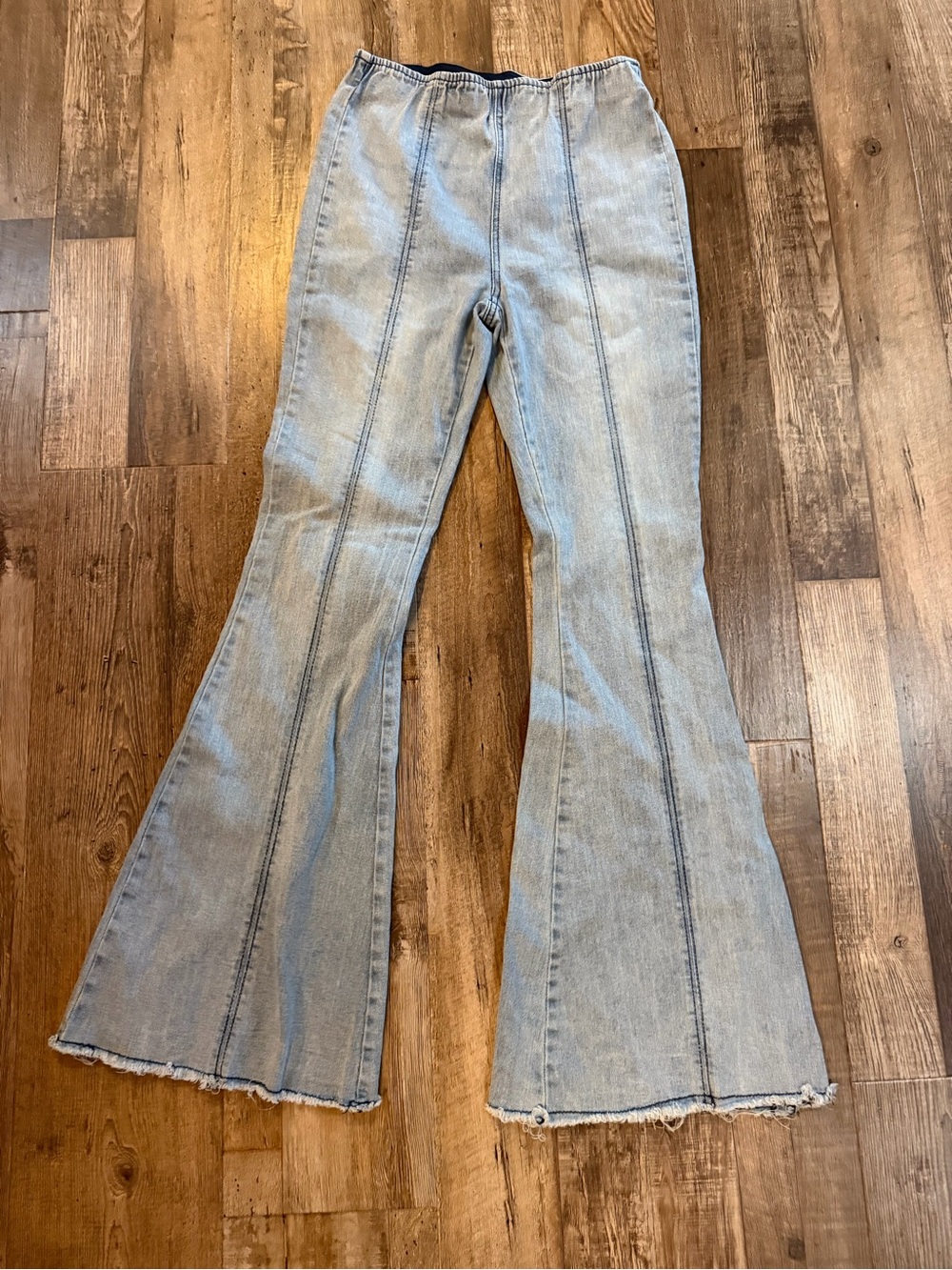 Sz 7-9 Light Blue Flare Jeans with Front Seams